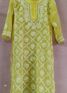 Yellow Embroidered Kurta