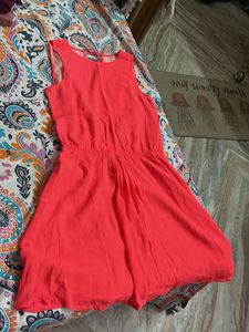 Coral Sleeveless Mini Dress