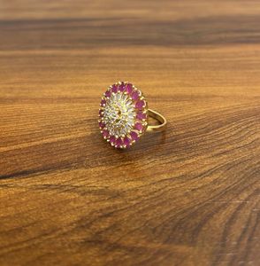 {AD} Ruby and Diamond Accent Ring- New