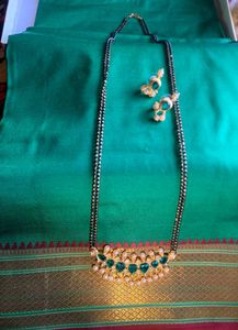 Red And Green  Stone Mangalsutra Set