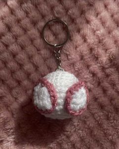 Crochet white spiderman Keychain