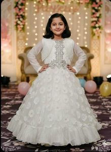 Elegant White Girls Occasion Dress