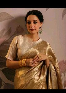 Bollywood Golden soft banarasi saree