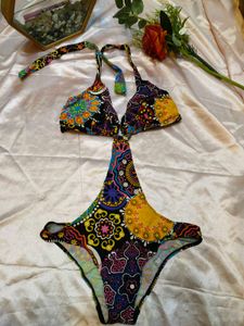 Boho Patchwork Halter Bikini