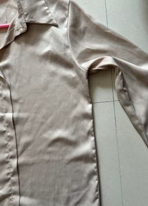 Satin Classic Collared Button-Up Shirt