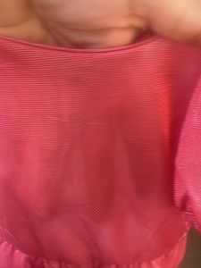 Cute Pink Puff Sleeve Dress cum top