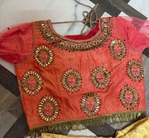 Yellow Embroidered Lehenga Choli Set