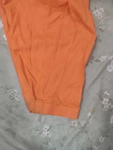 Embroidered Orange Kurta