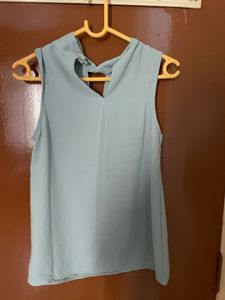 Sleeveless Blue Top