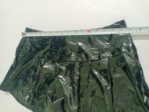 Shein Shiny Black Pleated Mini Skirt Size L