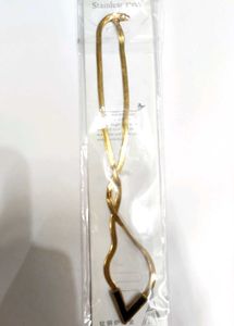 Gold Plated V Pendant Necklace