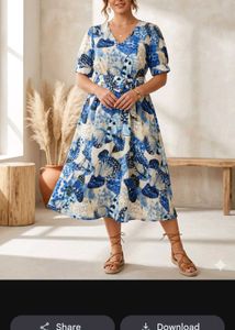 Butterfly Print Midi Dress