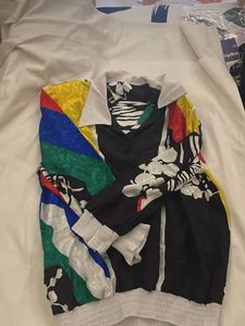 Retro Abstract Print Button-Up Shirt