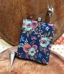 Handmade Decoupaged Hip Flask 🌸
