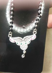 Elegant Pure Silver Mangalsutra with beaded chain