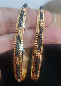 Avon Gold & Black Beaded Bangles