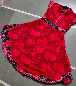 Red flower Western top