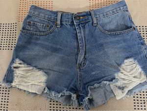 Distressed Denim Shorts