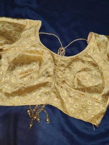 Gold Patterned Sari Blouse