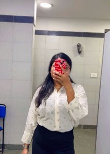 Sheer Floral Print Button-Up Shirt