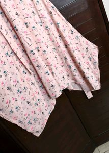 Fusion Pink Printed Shimmery Midi Dress