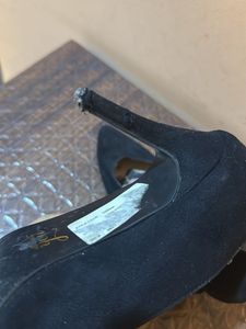 Black Suede Pointed Toe Heels