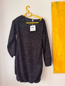 Sparkly Black Tunic Top
