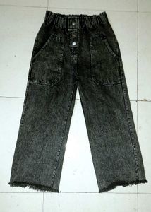 Washed Black Wide Leg Jeans