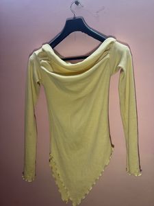 Yellow Off-Shoulder Assymetric Top