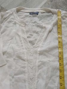 White Embroidered Kurta