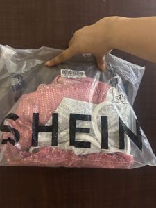 Pink &amp; White Sequin or Sequence Party Halter Dress
