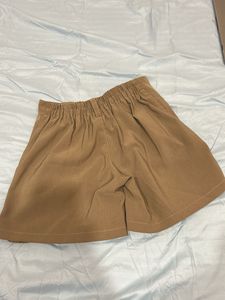 Stylish Tan Button Detail Shorts