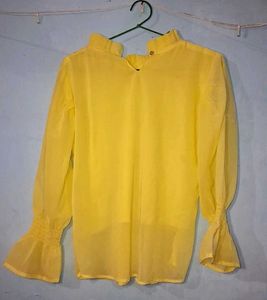Bright Yellow Sheer Blouse