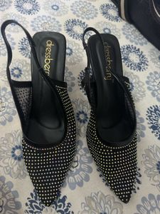 Dressberry Embellished Slingback Heels