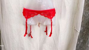 10258. Lace Garter Belt - Red