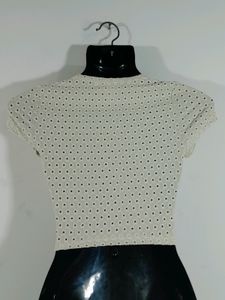 H&amp;M Beige Fitted Crop Top