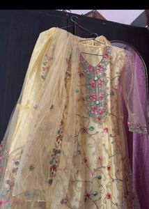 Beautiful Yellow Embroidered Kurta Set with Dupatt