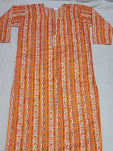 Vibrant Orange &amp; Yellow Floral Striped Top