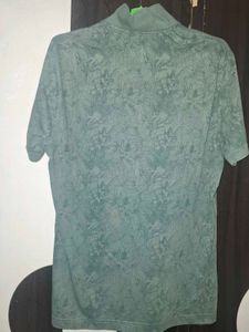 Men's Green Patterned Polo Shirt