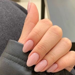 Elegant Nude Oval Nails