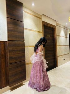 onion color western lehnga choli