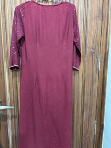 Maroon Kurta with Gold Embellishments