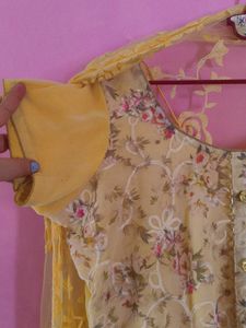 Elegant Yellow Floral Kurta Set