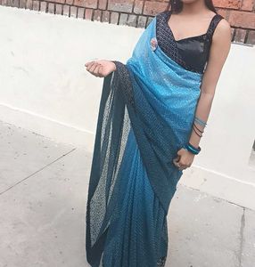 Stunning Blue Ombre Saree