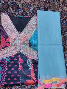 Vibrant Festive Gown with Dupatta