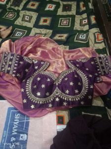 Elegant Pink Saree With Embellished Blouse