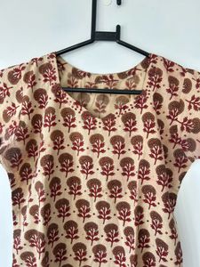 Ajrakh Handblock Natural Dye Print Casual Kurti