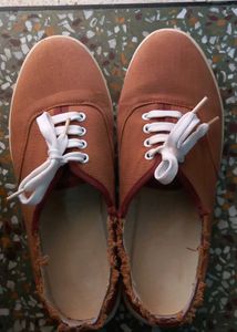 Brown Canvas Casual Shoes