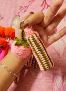 Crochet Strawberry Lip Balm Holder 🍓