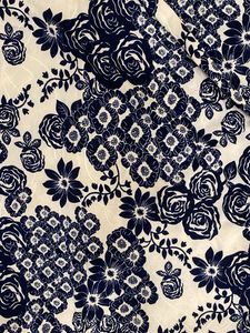 Blue Floral Print Kurta | slit cut